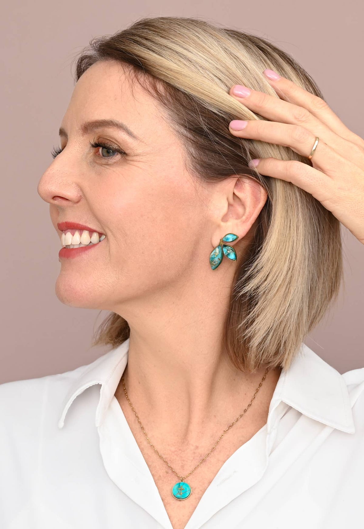 Emperor Stone Leaf Earrings