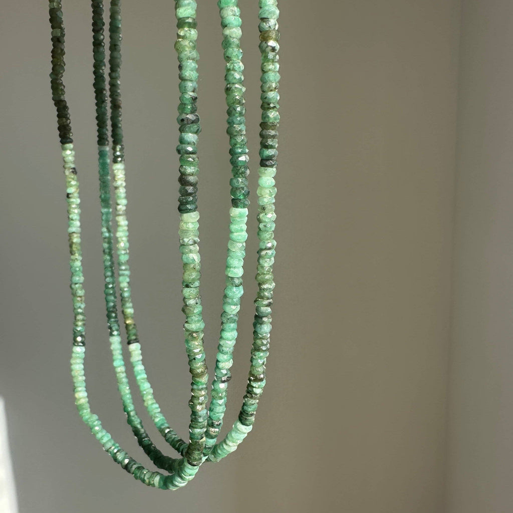 Green Slim Emerald Necklace | Emerald Jewels | Gemstones