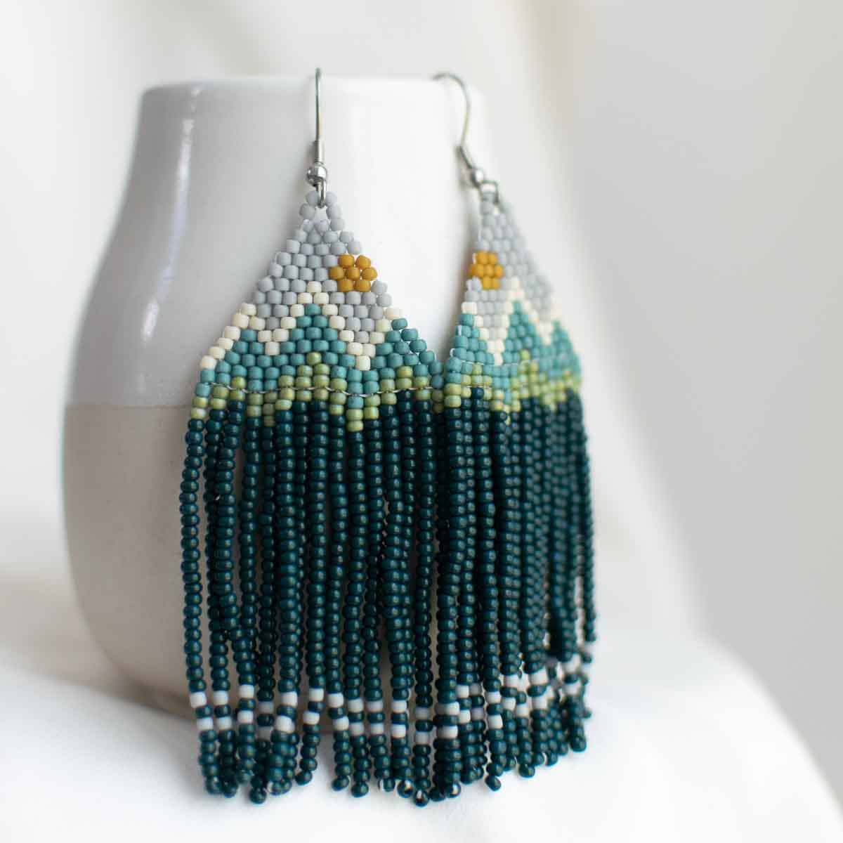 Beaded Fringe Earrings Los Montañas