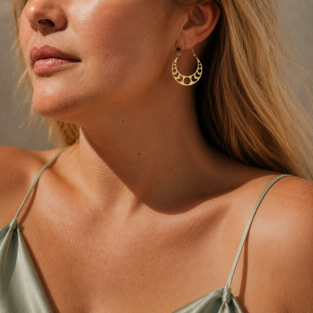 Lunar Phase Earrings | 18K Gold-Plated