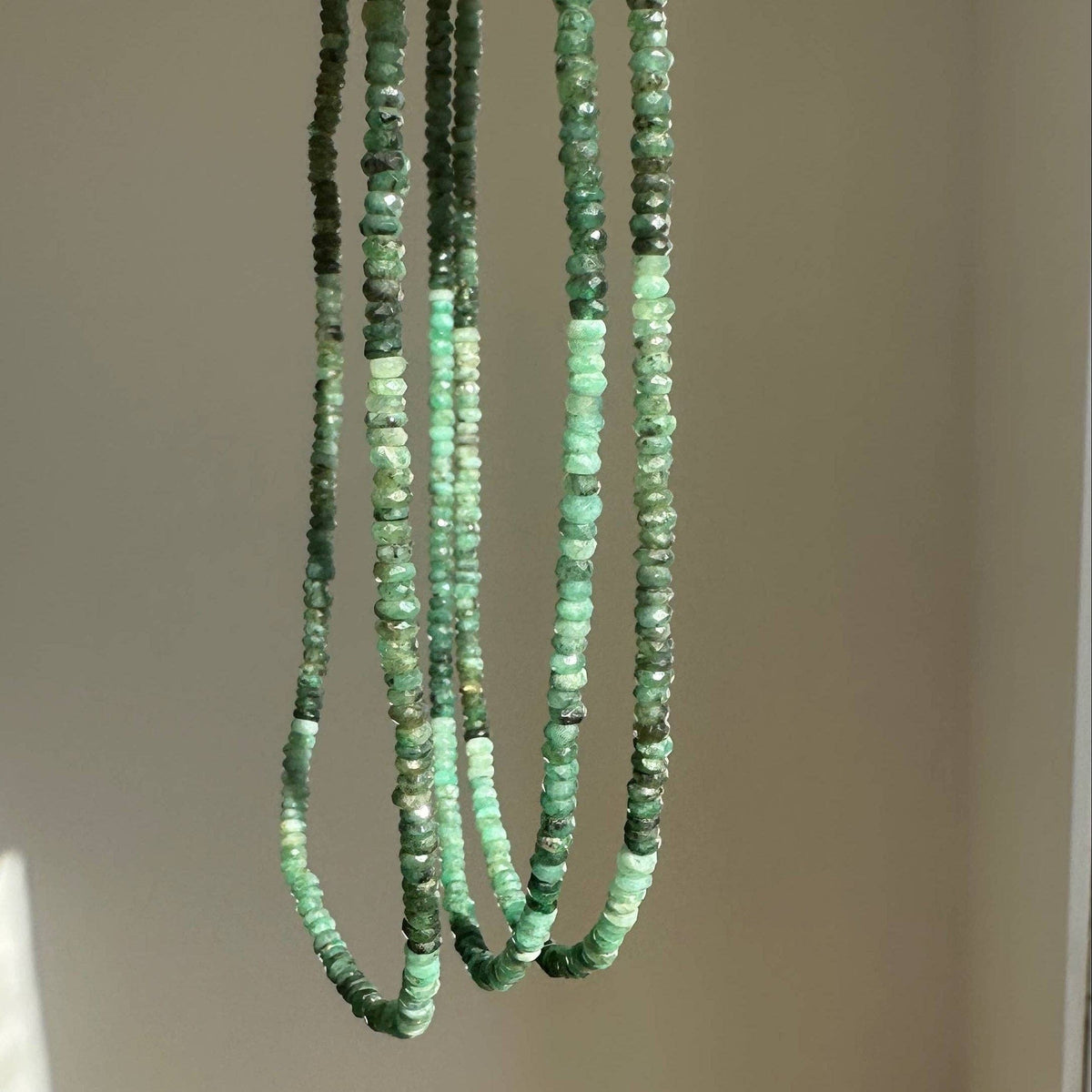 Green Slim Emerald Necklace | Emerald Jewels | Gemstones