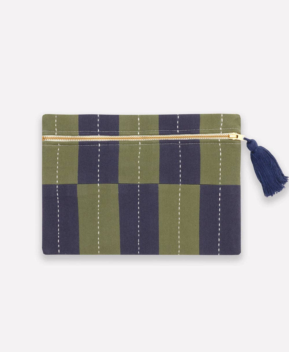 Lattice Pouch/ Clutch - Pine Green
