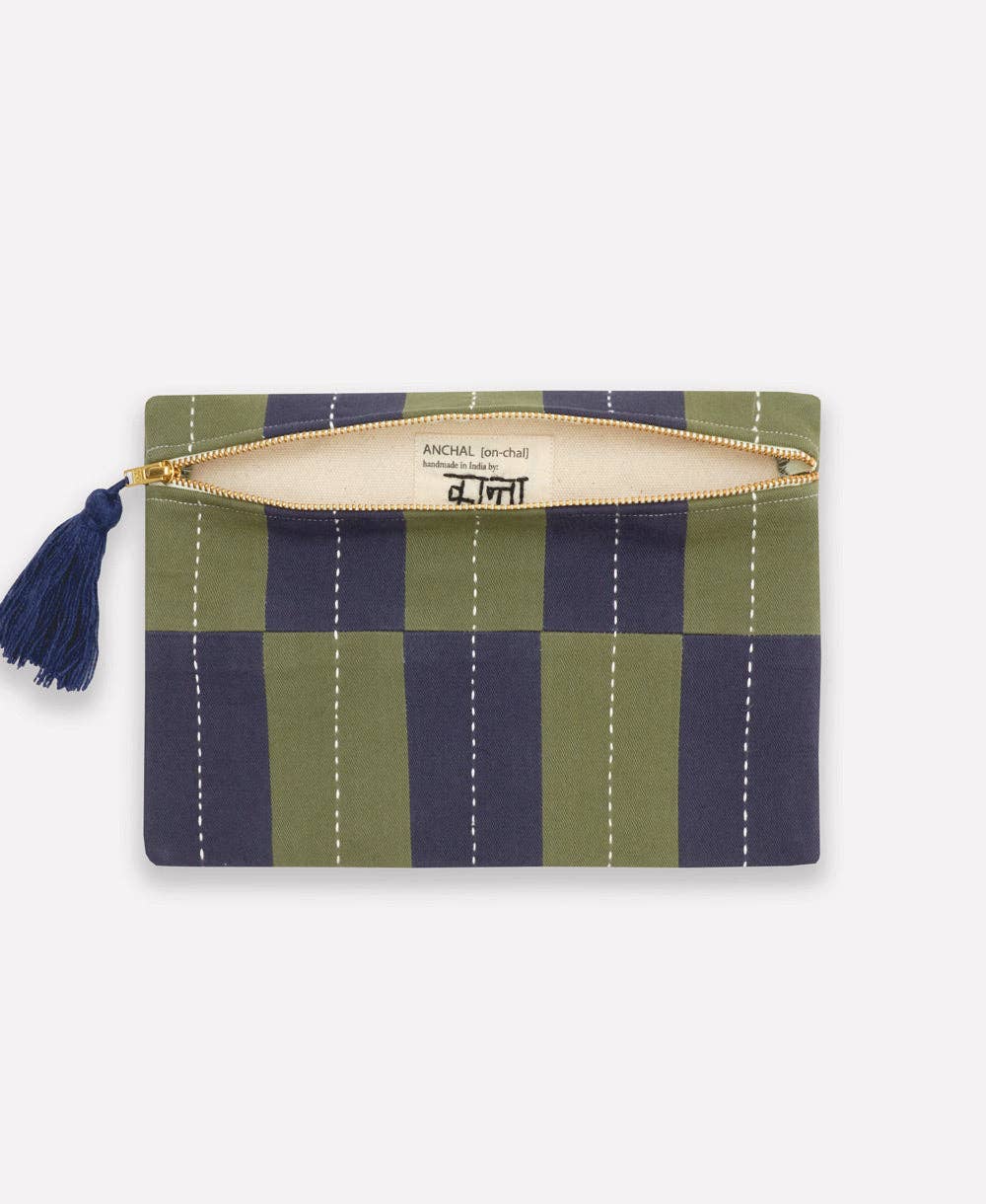 Lattice Pouch/ Clutch - Pine Green