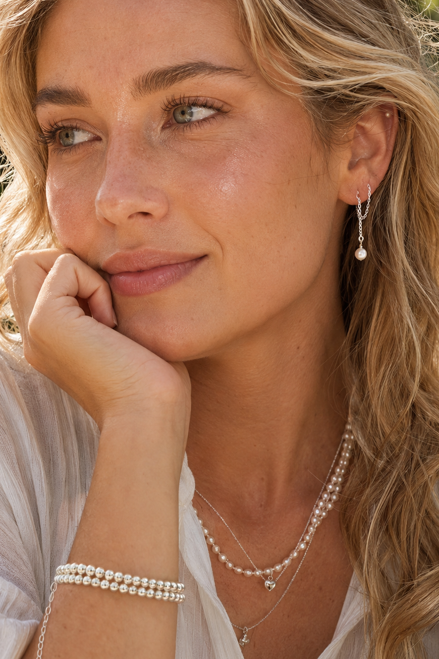 Cordella Pearl Threader Earrings