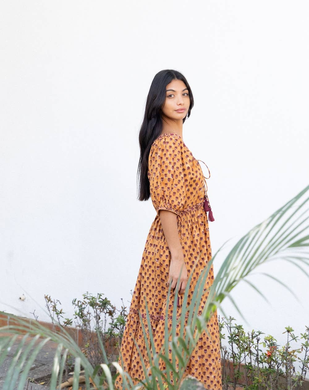 The Hazel Maxi Dress- Hand Block Printed- Free Sizing