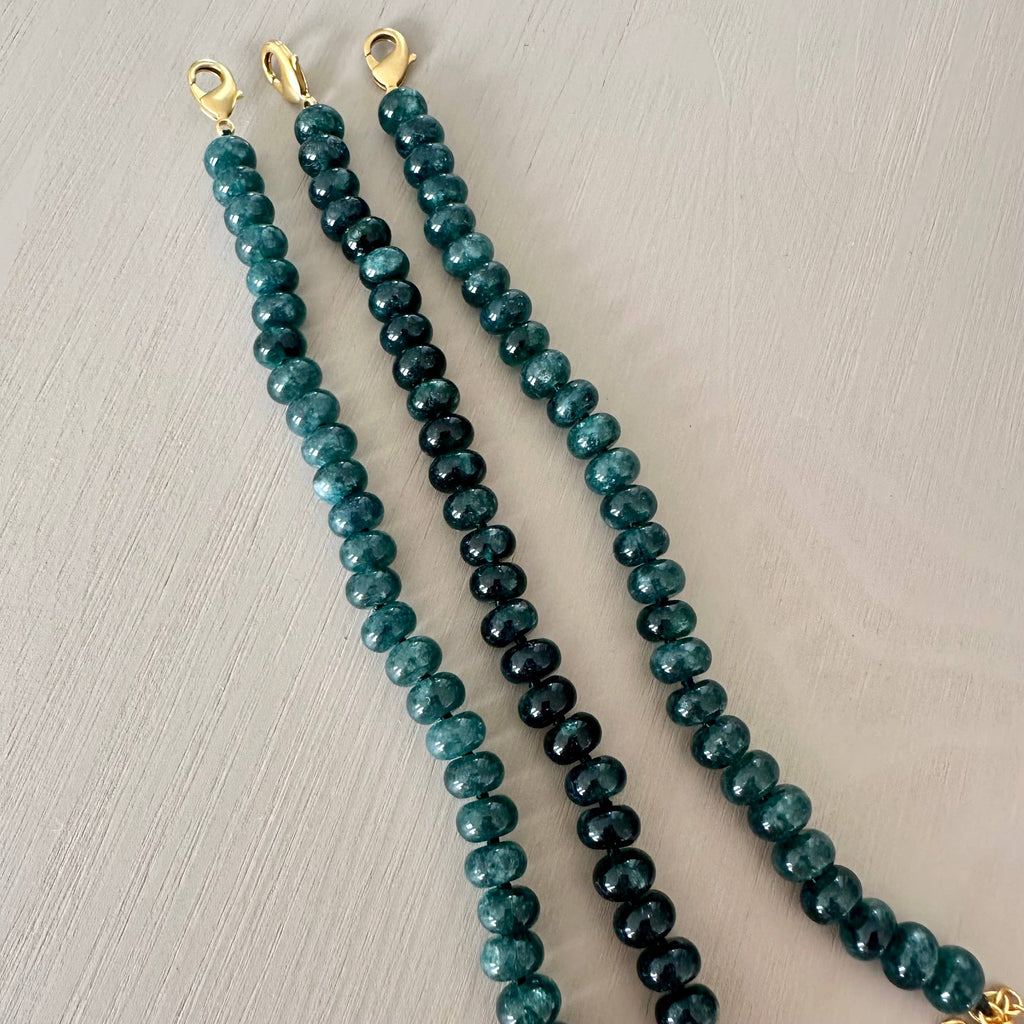 Blue Green Jade Bracelet | Beaded Bracelet | Jade Jewelry