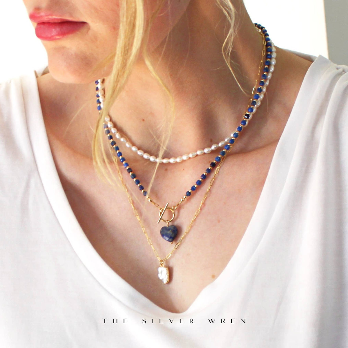 Natural Lapis Lazuli Toggle Necklace