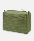 Pin-Stitch Large Toiletry Bag- Pine Green