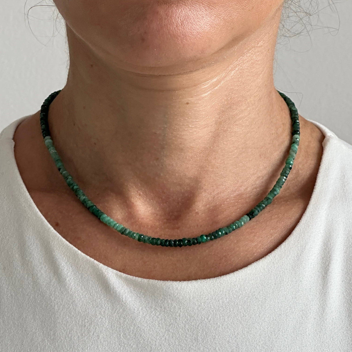 Green Slim Emerald Necklace | Emerald Jewels | Gemstones