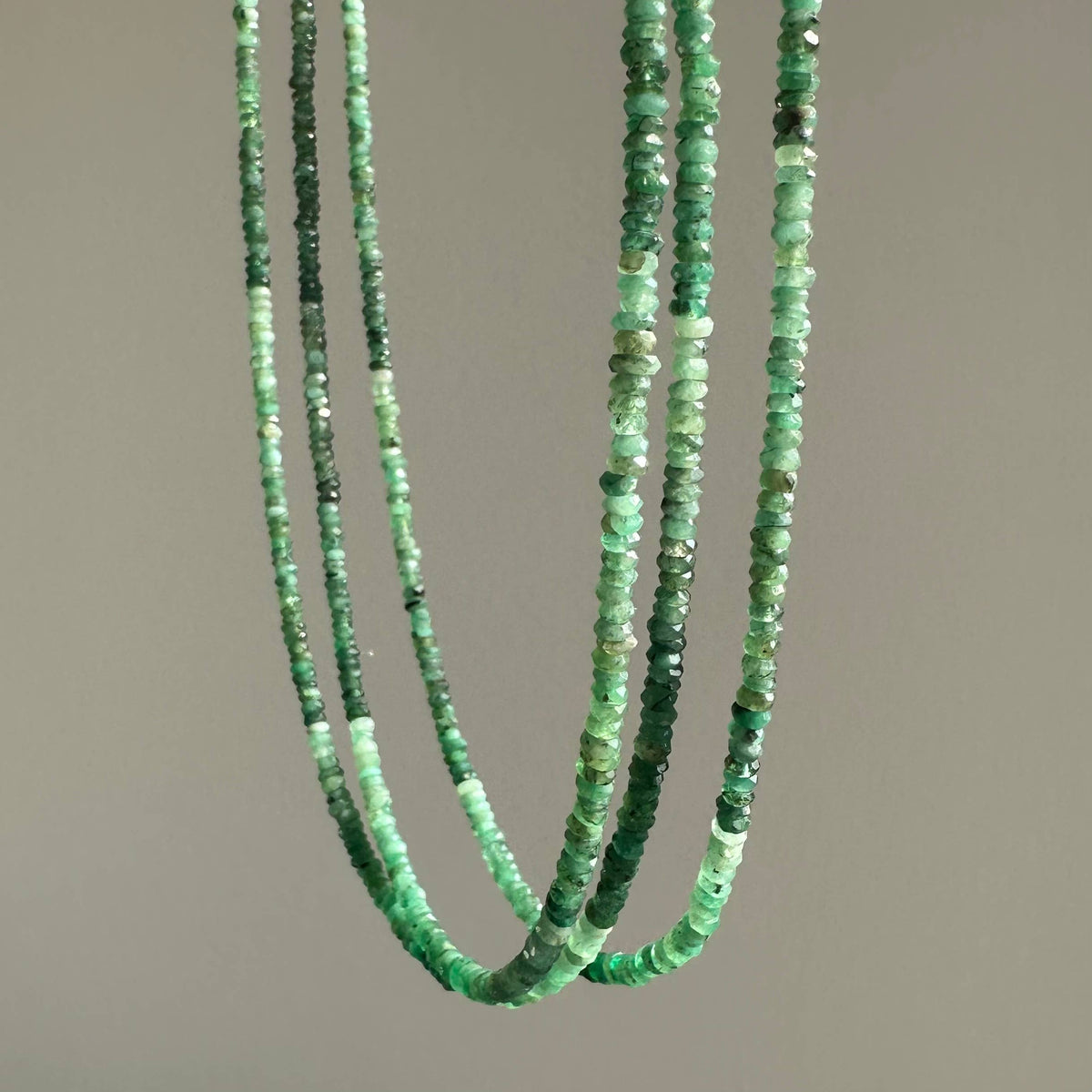 Green Ombré Emerald Necklace- Zambian Emeralds