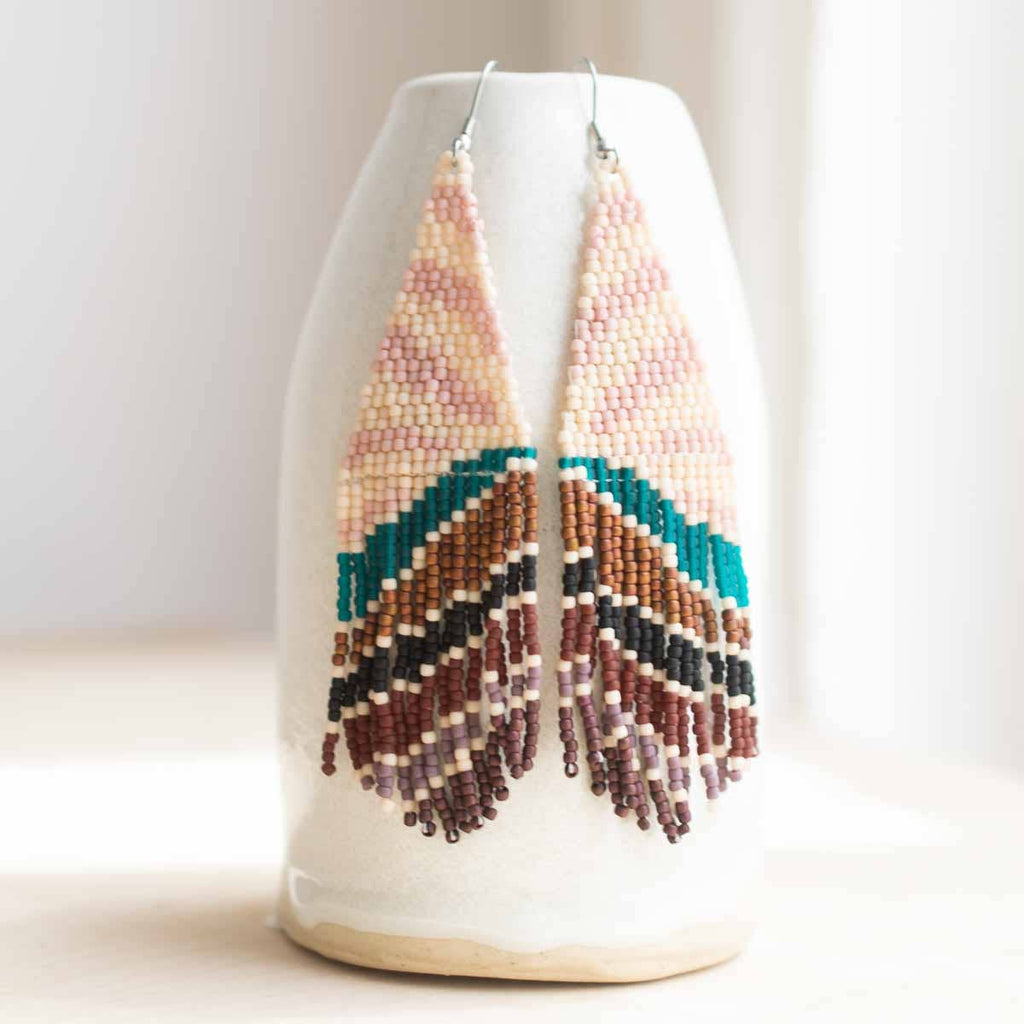 Beaded Fringe Earrings La Puesta del Sol