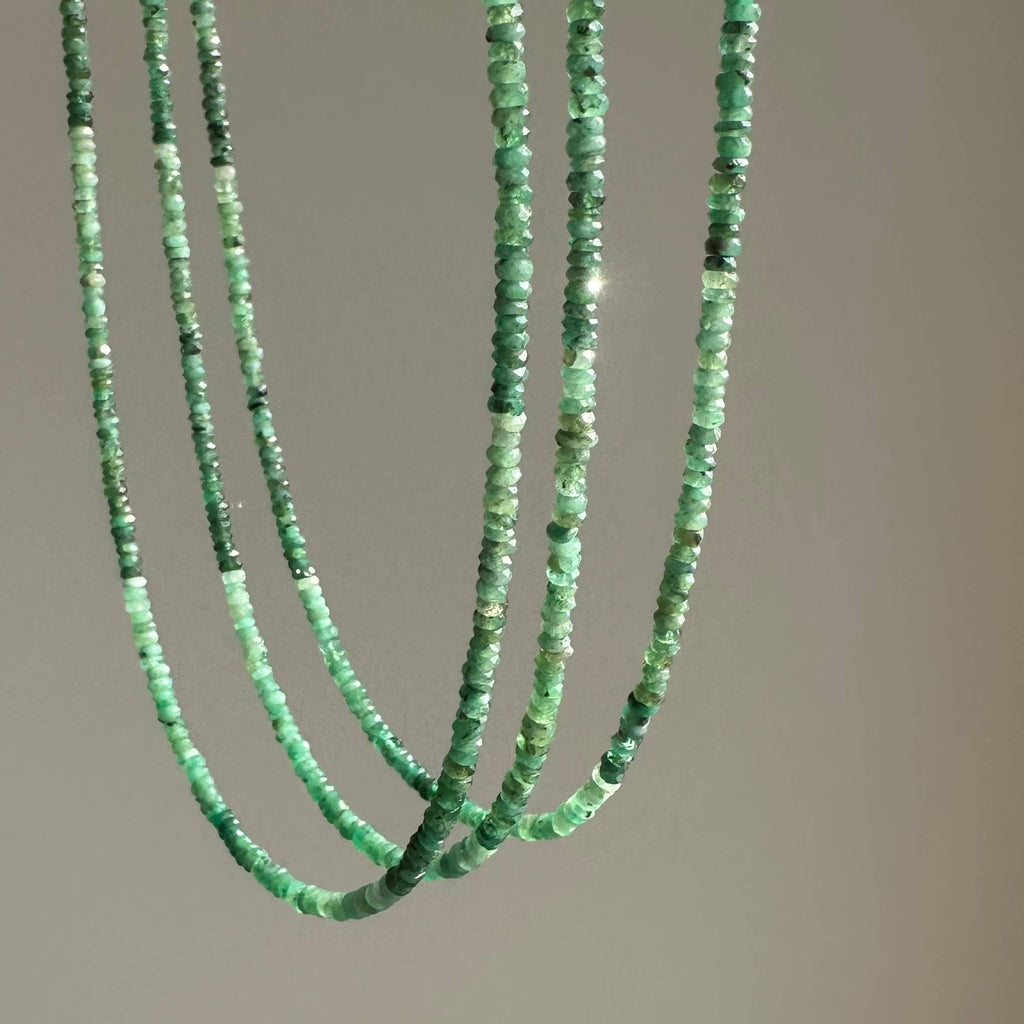 Green Ombré Emerald Necklace- Zambian Emeralds