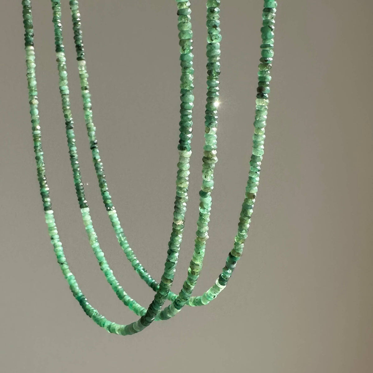 Green Ombré Emerald Necklace- Zambian Emeralds
