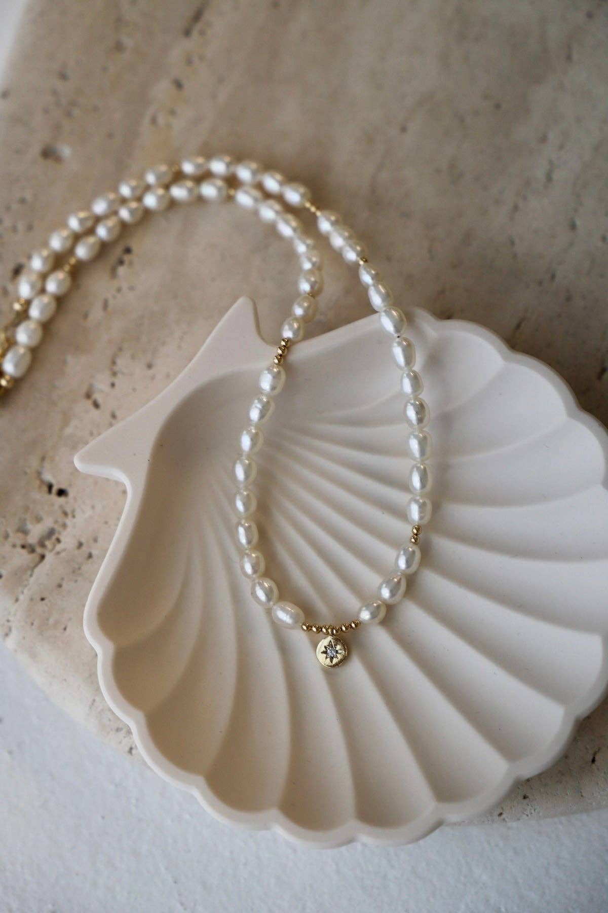 Celestial Dainty Pearl Medallion Necklace