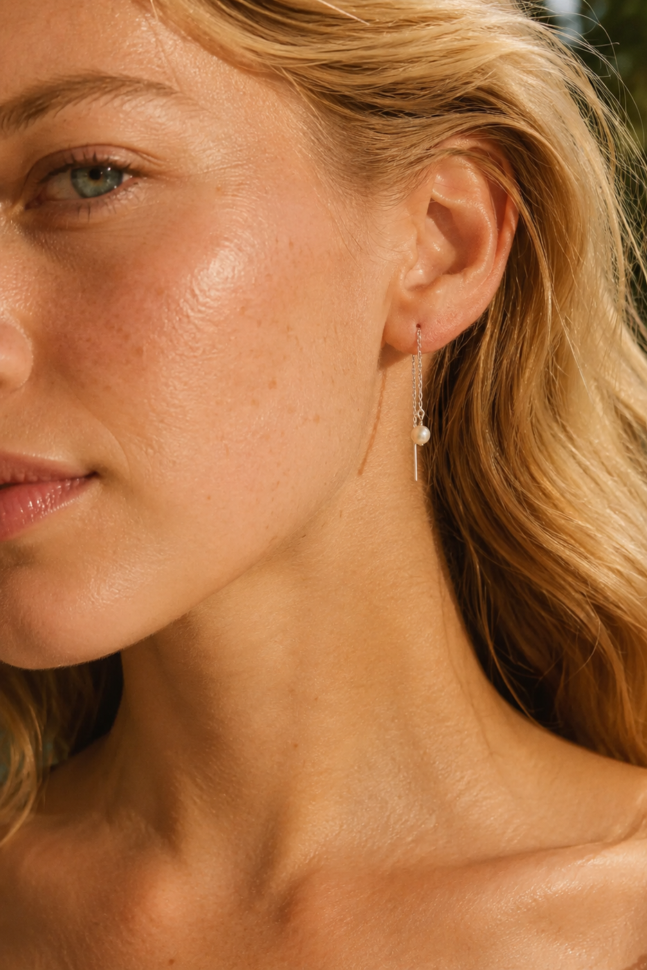Cordella Pearl Threader Earrings
