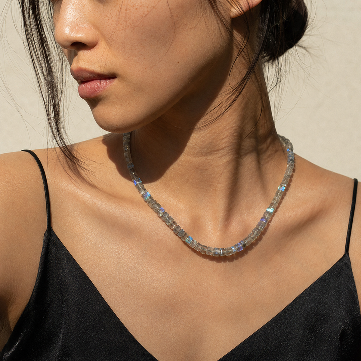 Labradorite Slimmest Necklace | Layering Necklace | Gemstone