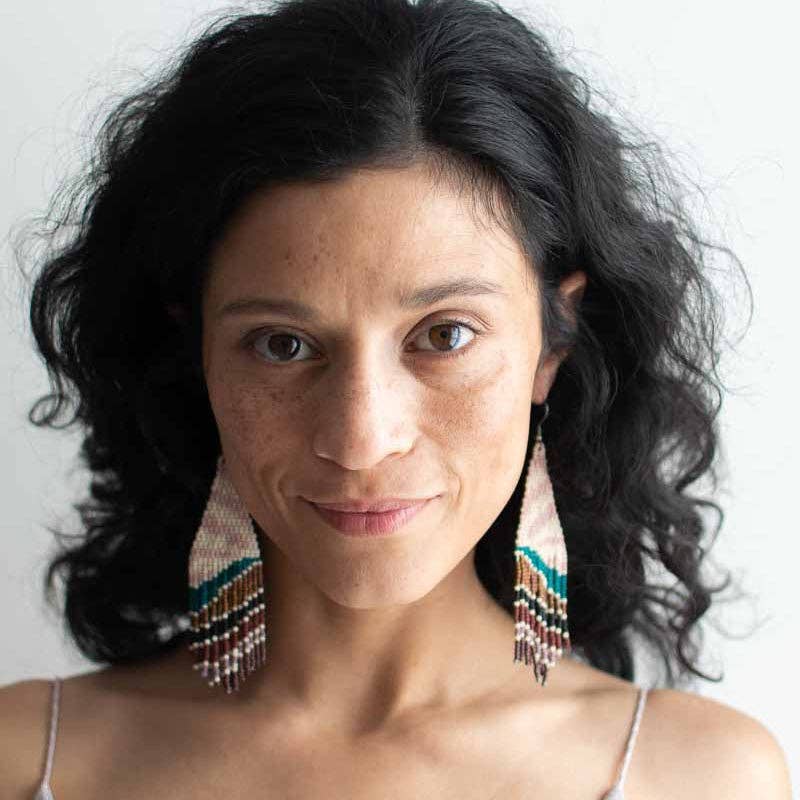 Beaded Fringe Earrings La Puesta del Sol