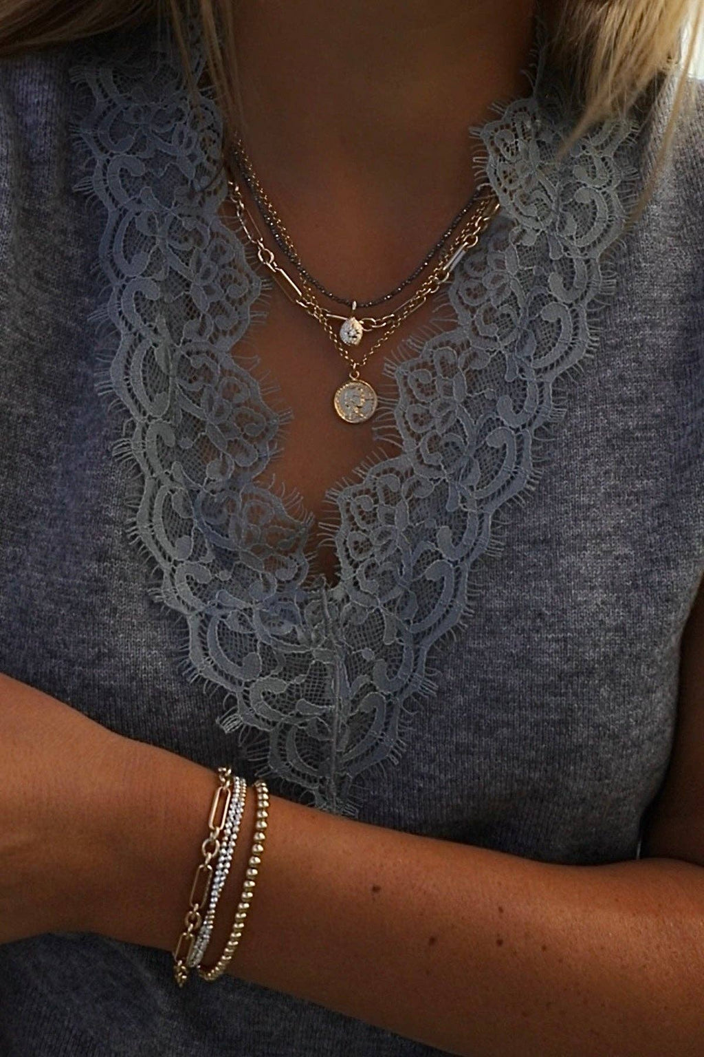 The Northern Light Necklace- Hematite
