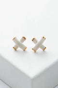 Porcelain Criss-Cross Studs