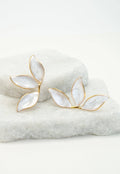 Canopy Leaf Earrings in Pearl White