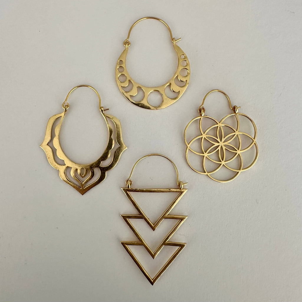 Seed of Life Earrings | Dangle Earrings | 18K Gold-Plated