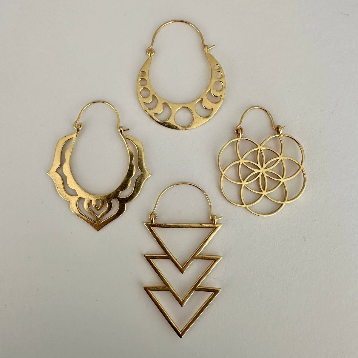 Seed of Life Earrings | Dangle Earrings | 18K Gold-Plated