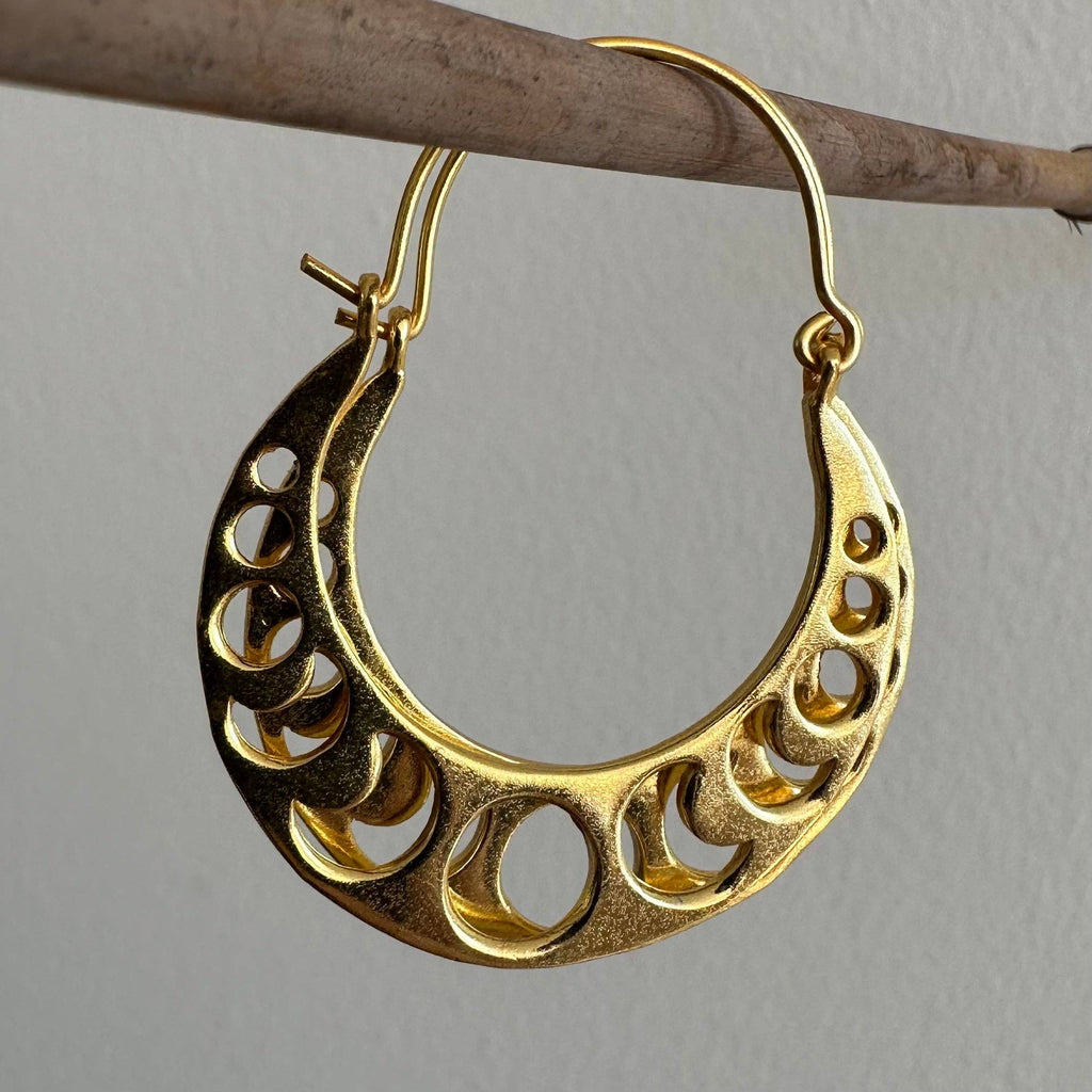 Lunar Phase Earrings | 18K Gold-Plated