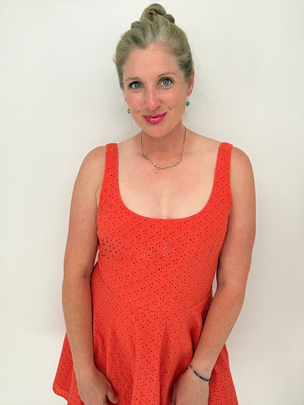 H&M Eyelet Fit and Flare Dress