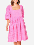 Adrift Jordis Broderie Dress in Pink – Size 14/ 2X