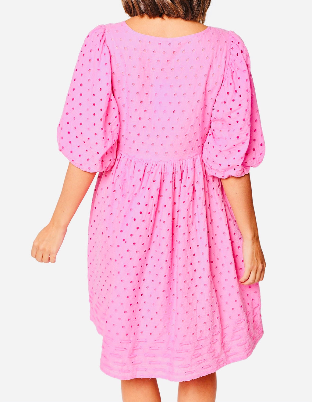 Adrift Jordis Broderie Dress in Pink – Size 14/ 2X