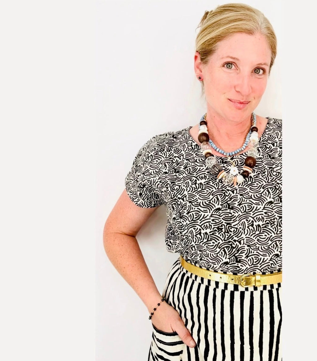 French Stripes Skirt- Black