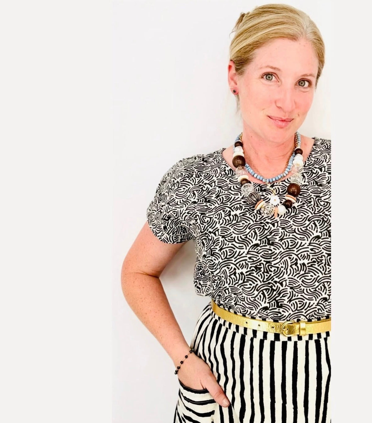 French Stripes Skirt- Black