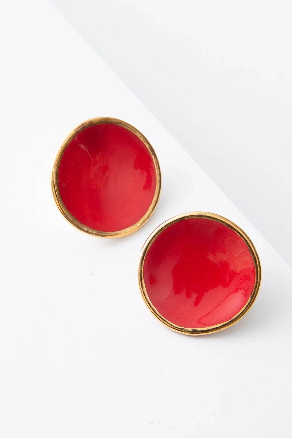 Mini Halo Earrings, Paprika