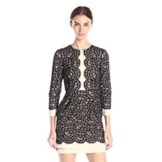 BCBG Maximilla Black Lace Body Con Mini Dress