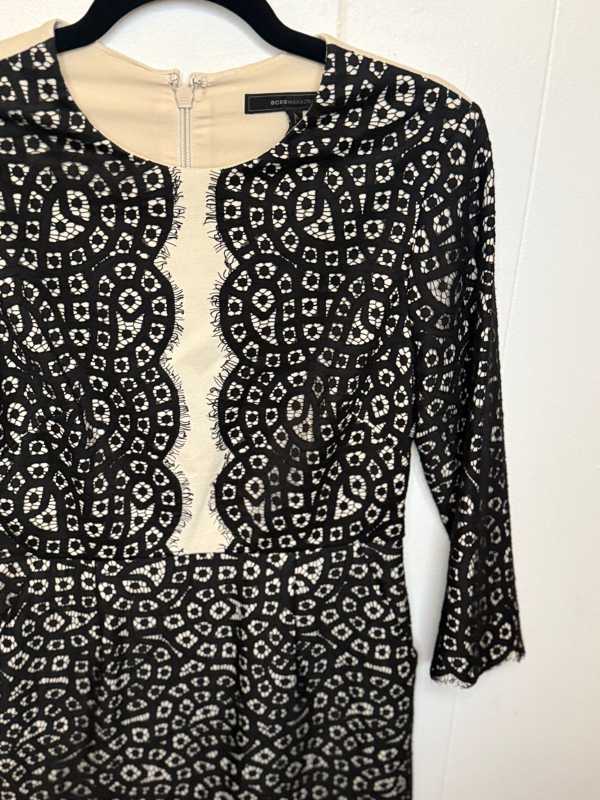 BCBG Maximilla Black Lace Body Con Mini Dress