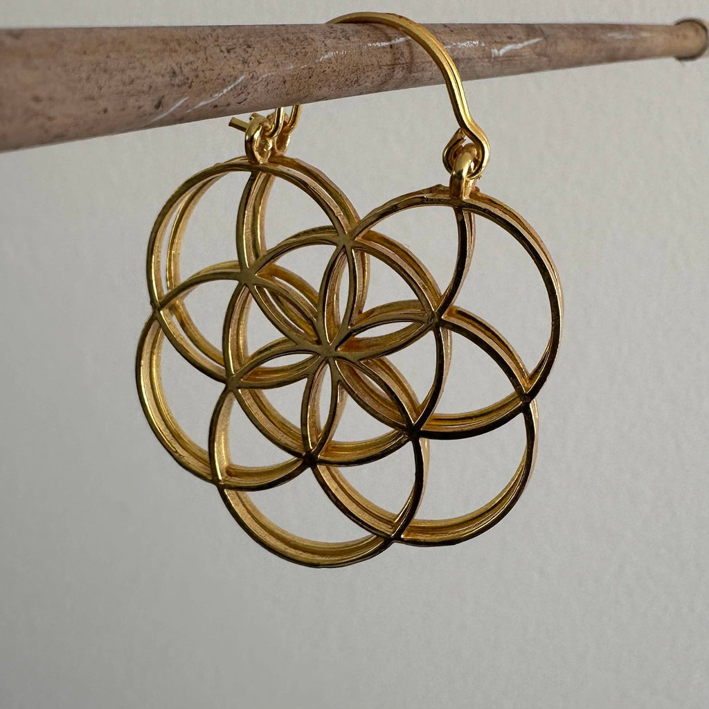 Seed of Life Earrings | Dangle Earrings | 18K Gold-Plated