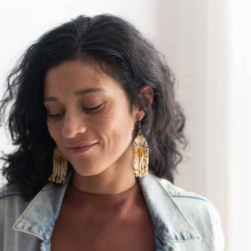 Beaded Fringe Earrings La Riela