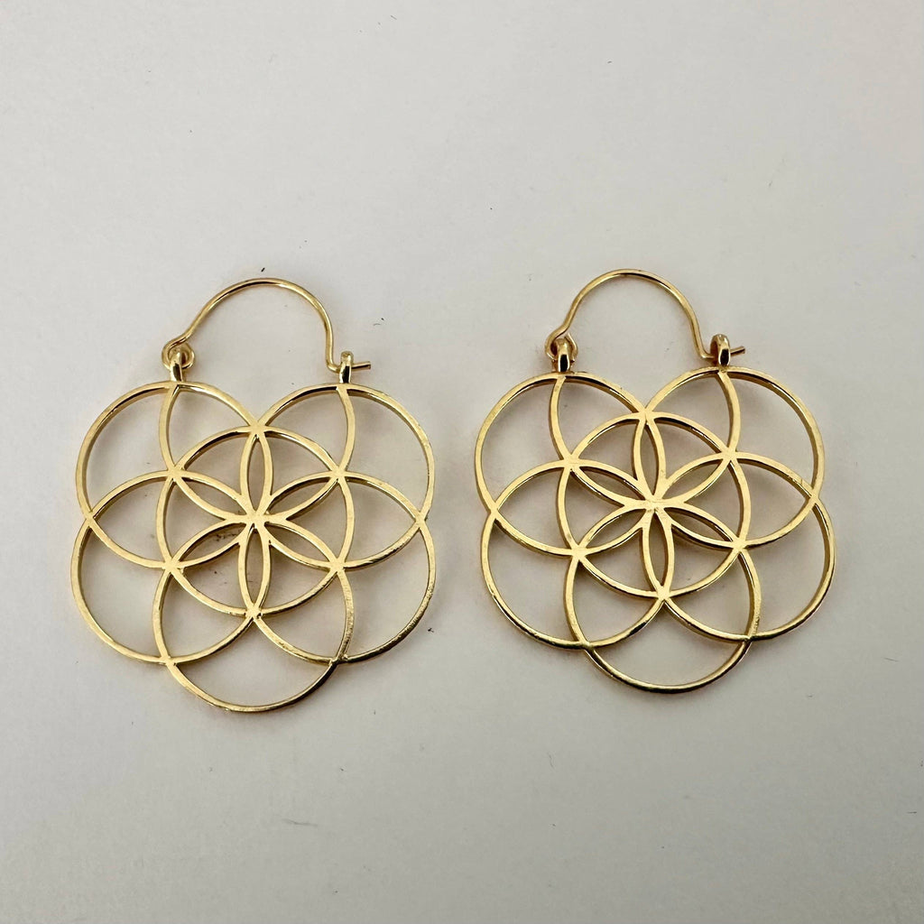 Seed of Life Earrings | Dangle Earrings | 18K Gold-Plated