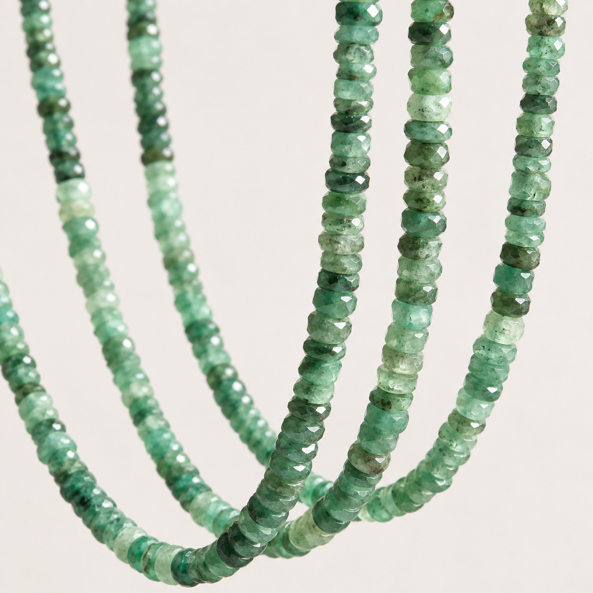Green Ombré Emerald Necklace- Zambian Emeralds