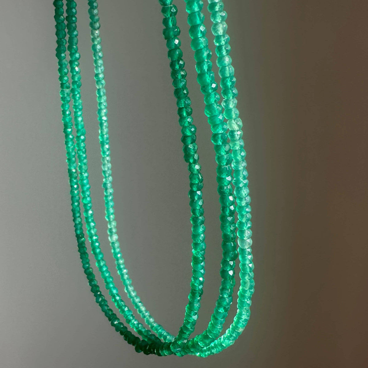 Green Slim Onyx Necklace | Beaded Necklace | Onyx Necklace