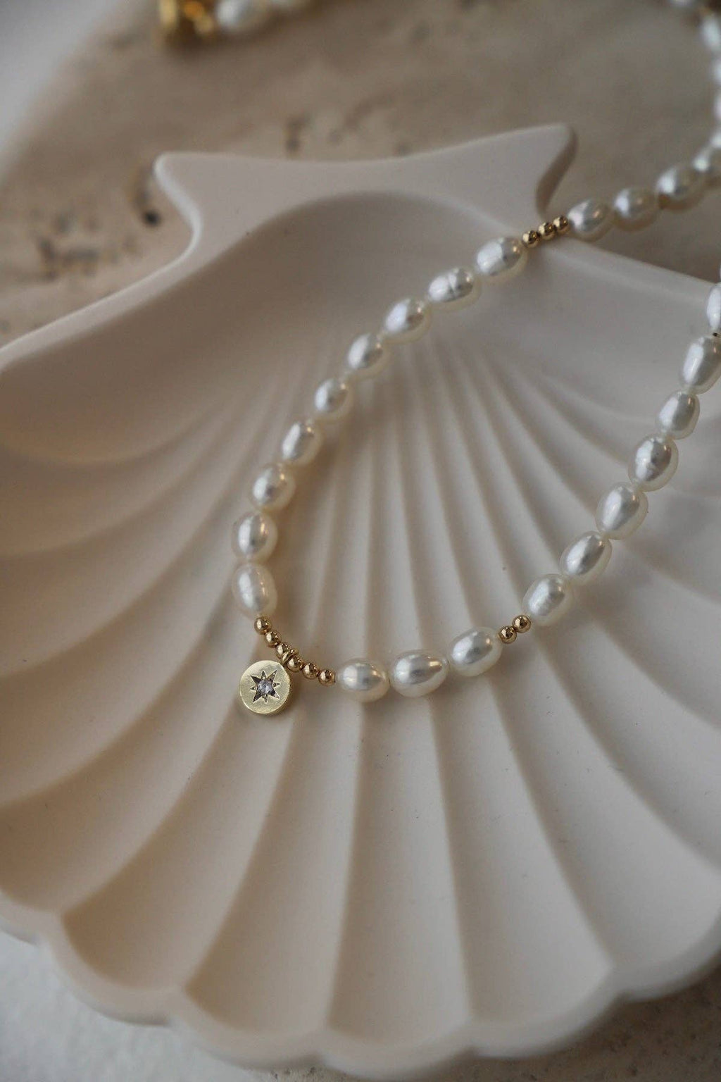 Celestial Dainty Pearl Medallion Necklace