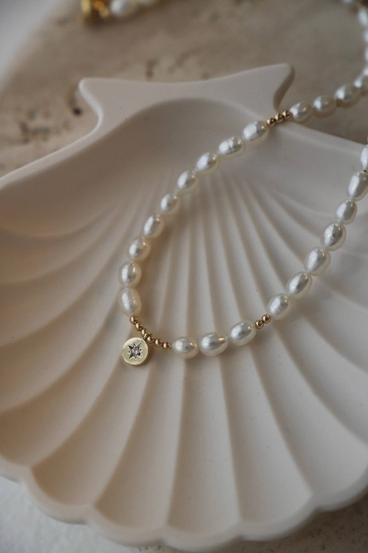 Celestial Dainty Pearl Medallion Necklace