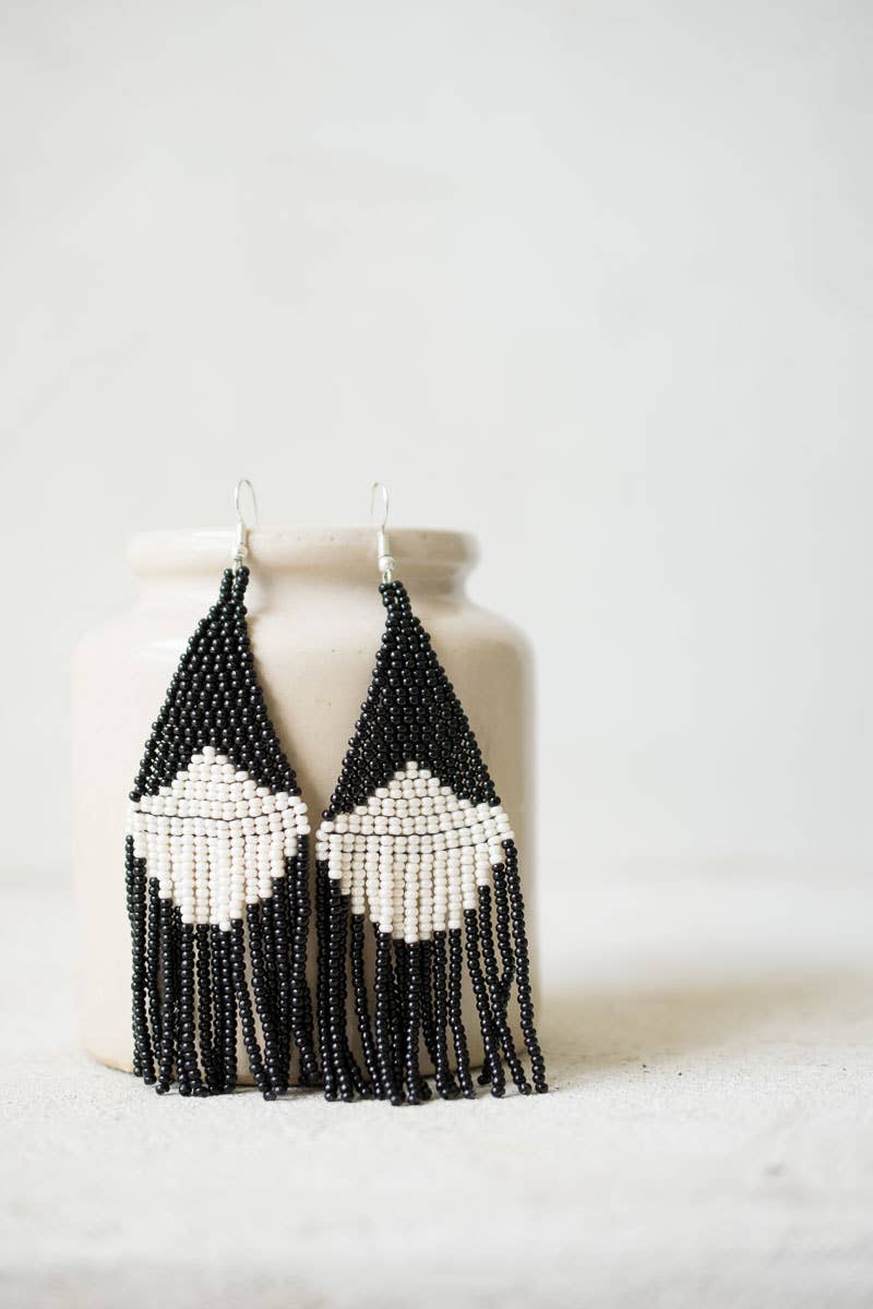 Beaded Fringe Earrings- El Ojo