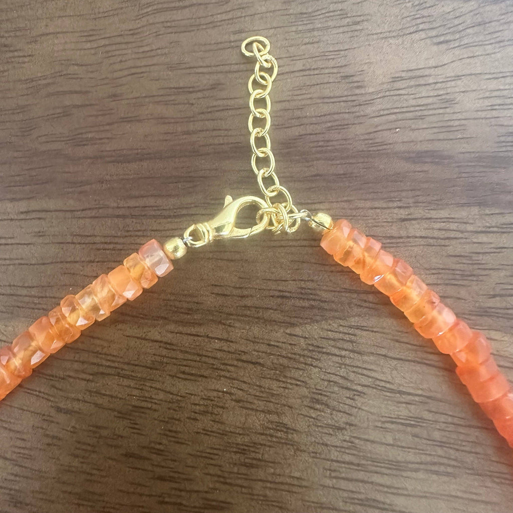 Carnelian Ombré Orange Necklace | Beaded Necklace | Gemstone