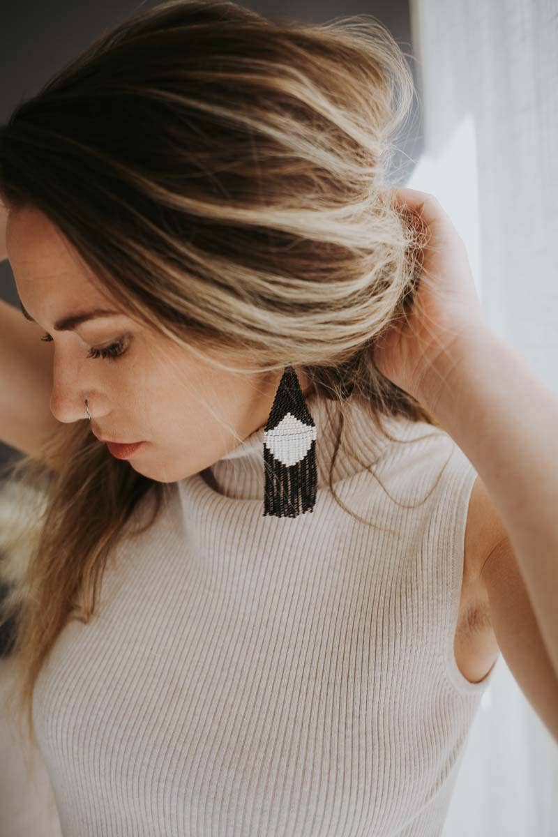 Beaded Fringe Earrings- El Ojo