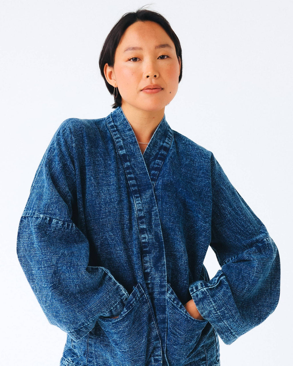 Indigo "Denim" Kimono Women Jacket Cotton Open Front Coat