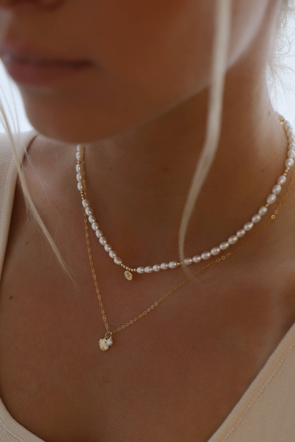 Celestial Dainty Pearl Medallion Necklace