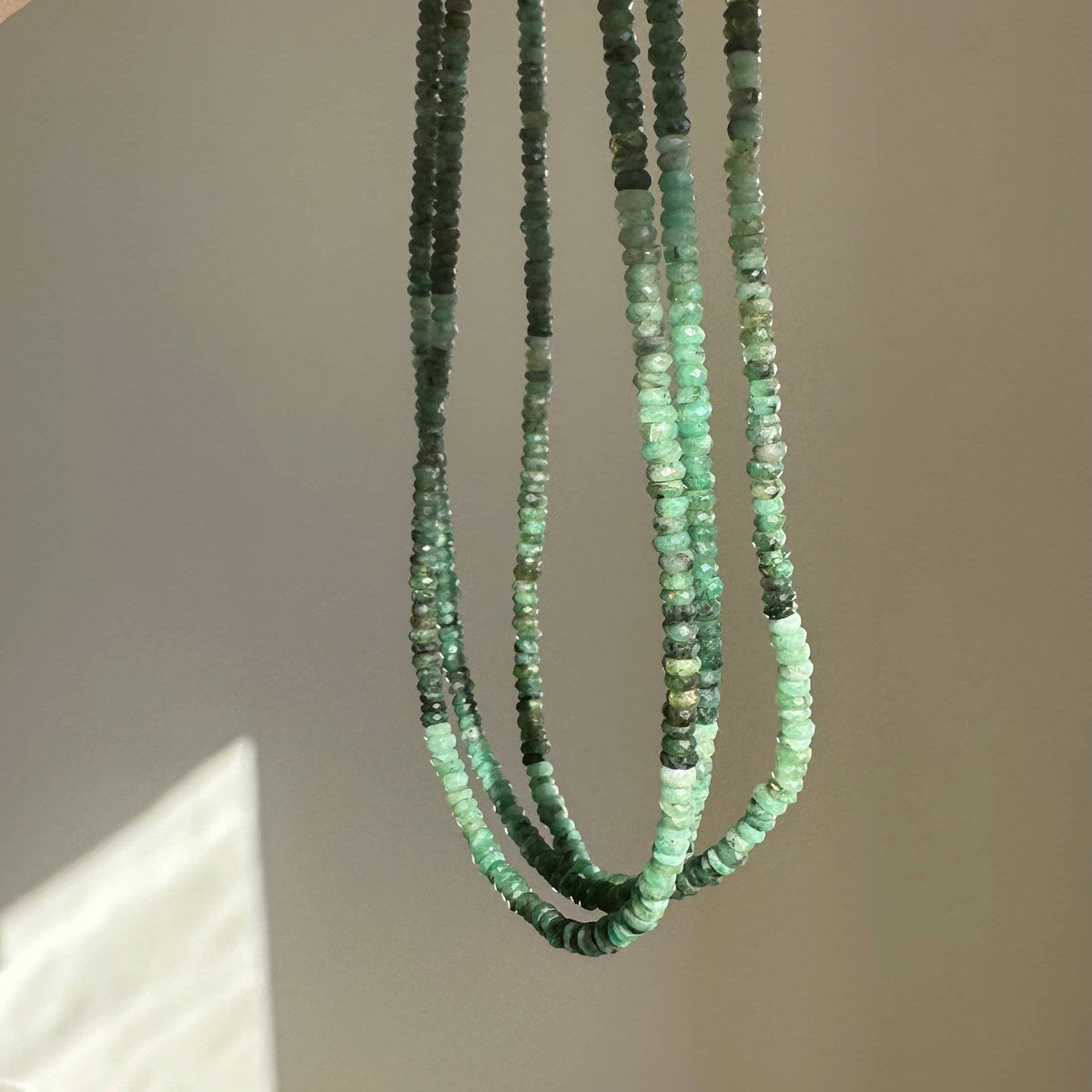 Green Slim Emerald Necklace | Emerald Jewels | Gemstones
