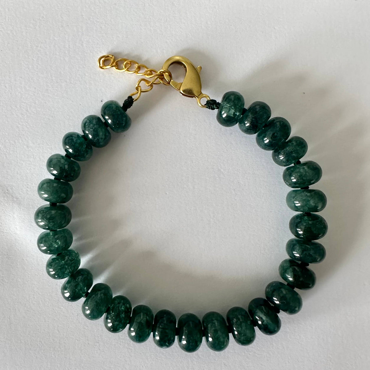 Blue Green Jade Bracelet | Beaded Bracelet | Jade Jewelry
