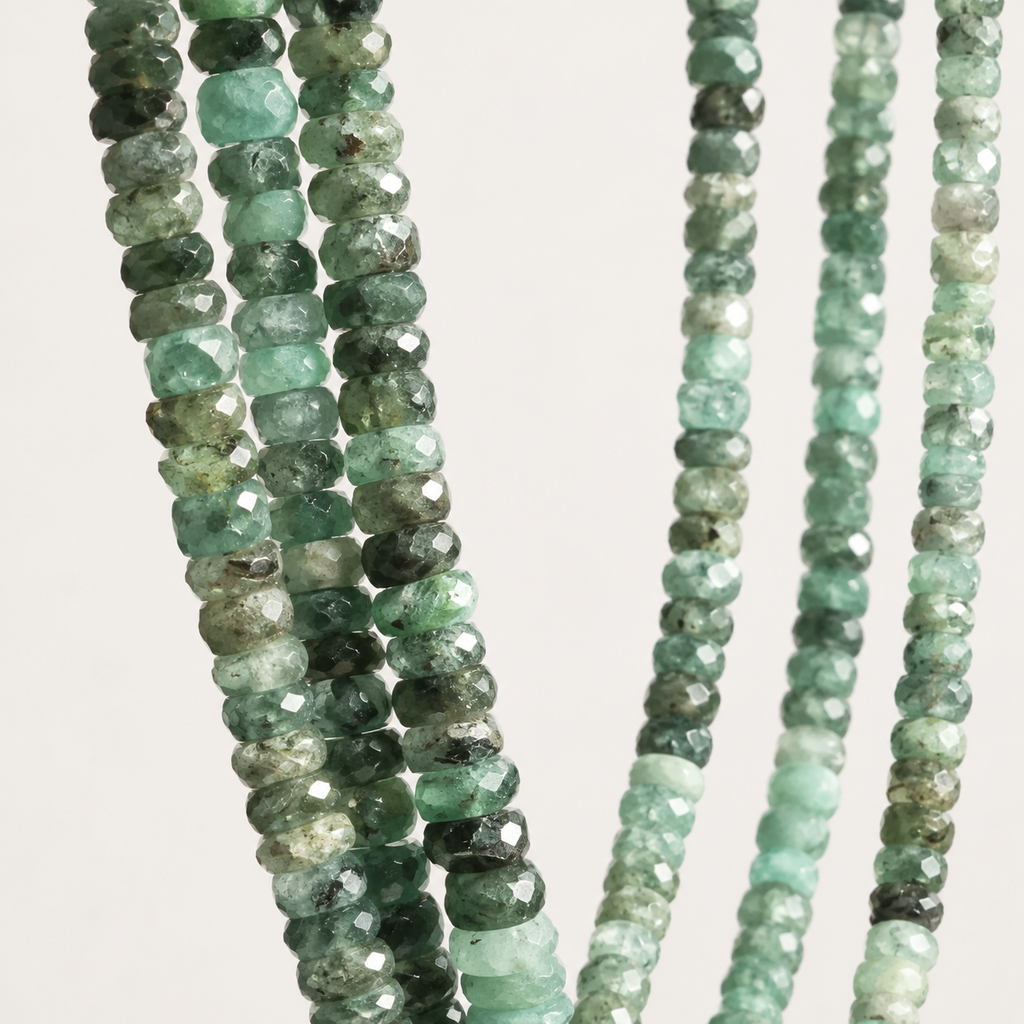 Green Slim Emerald Necklace | Emerald Jewels | Gemstones